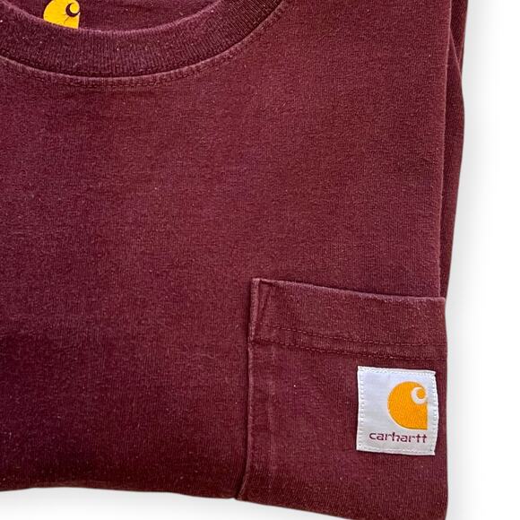 Carhartt T Shirt Maroon XL Tall - Picture 9 of 13